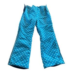 Vintage Profile Girl’s Teen Youth L Ski Pants Blue Polka Dot Reversible 80s Snow